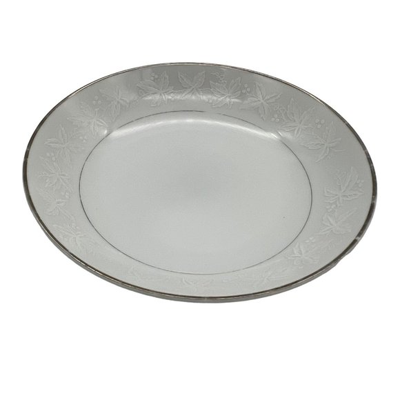 Fine China of Japan Huntington 2 Fruit Dessert Bowls White Flowers Platinum Trim - Picture 2 of 8